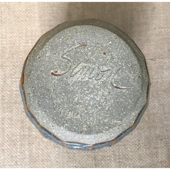 Stony Blue Gray Speckled Bud Vase 5 1/4 Inch Art Pottery Coastal Earthy Boho - Picture 5 of 5